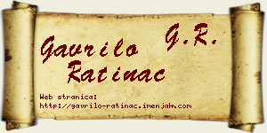 Gavrilo Ratinac vizit kartica